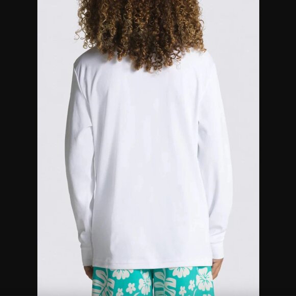 ✨NEW✨ VANS White Long Sleeve Tee Classic Checkered Design UPF 50 Sun Protection - Picture 4 of 7